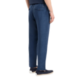 FAY M BROEK Fay Broek Van Délavé Linnen Canvas Jeans Blauw - Match Laren