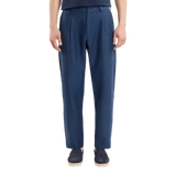 FAY M BROEK Fay Broek Van Délavé Linnen Canvas Jeans Blauw - Match Laren