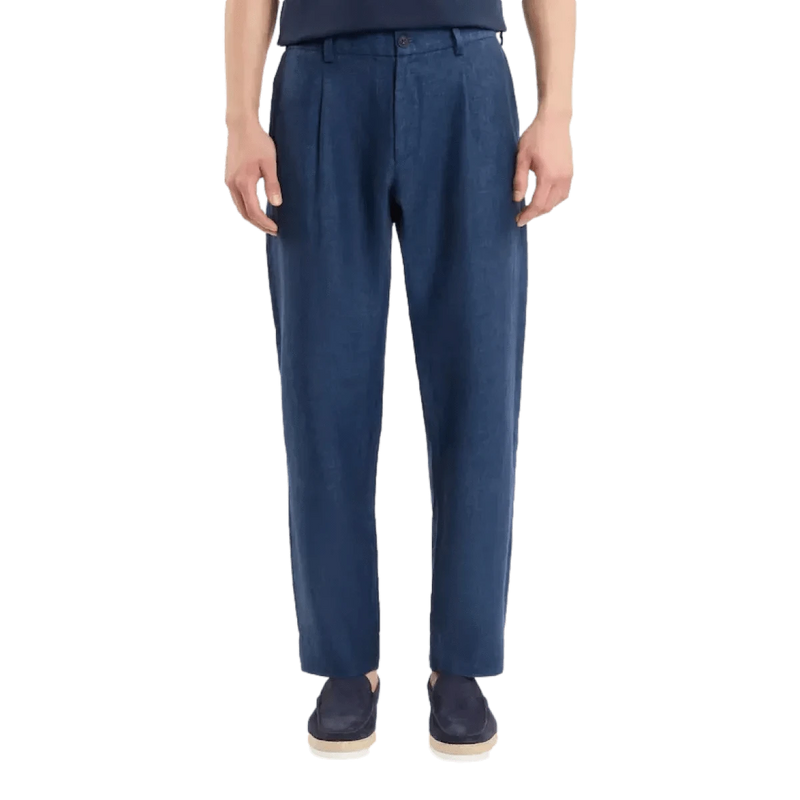 FAY M BROEK Fay Broek Van Délavé Linnen Canvas Jeans Blauw - Match Laren
