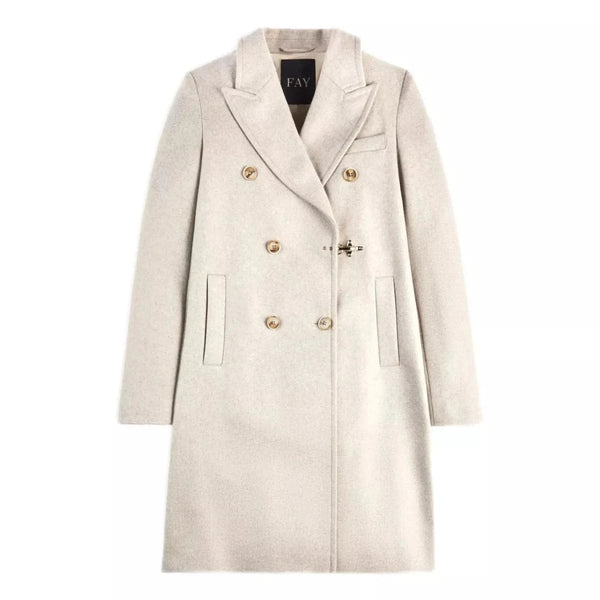 FAY M JAS S / GRIJS MELEE Fay Wollen Cashmere Jas Lichtgrijs - Match Laren
