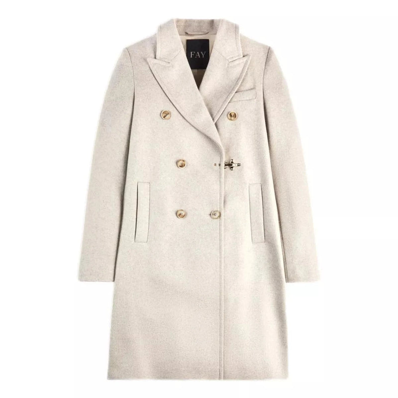 FAY M JAS S / GRIJS MELEE Fay Wollen Cashmere Jas Lichtgrijs - Match Laren