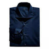 FAY M SHIRT 40 / MARINE FAY Stretch French Collar Shirt -  Match Laren