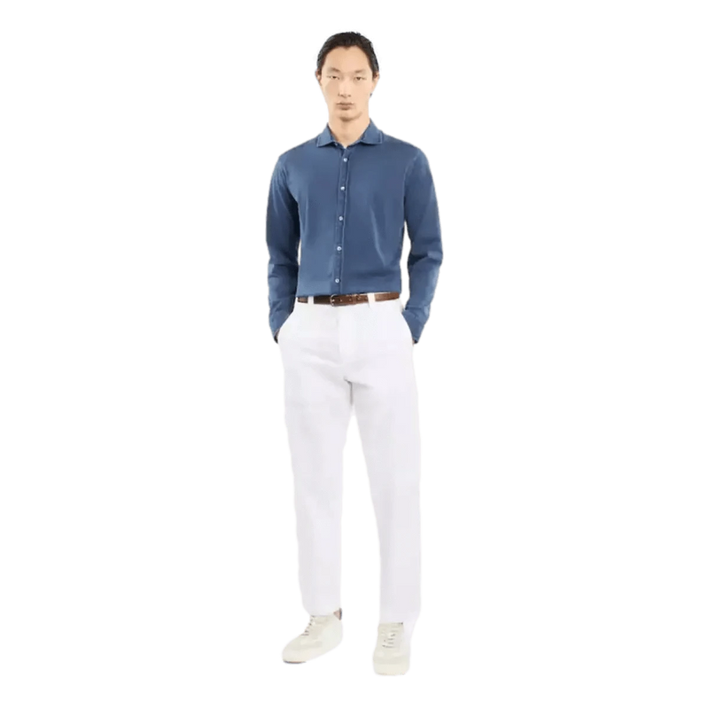 FAY M SHIRT Fay Overhemd In Cotton Jersey Marine - Match Laren