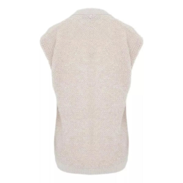 FFC M VEST FFC Cashmere Vest Met Rits Champagnekleur - Sisera Laren
