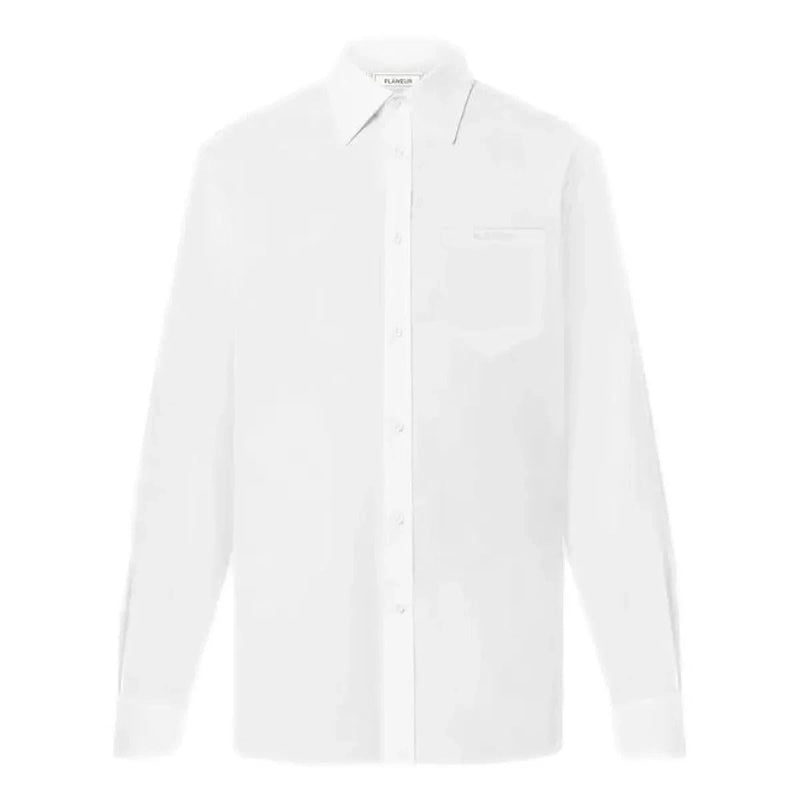 FLANEUR M SHIRT Flaneur Katoenen Poplin Shirt Wit - Match Laren