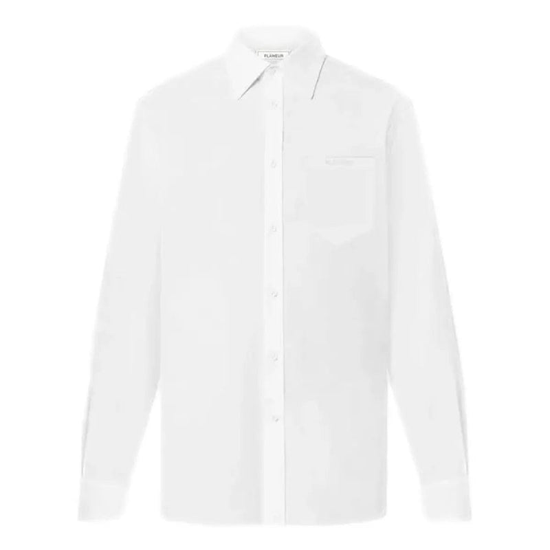 FLANEUR M SHIRT Flaneur Katoenen Poplin Shirt Wit - Match Laren