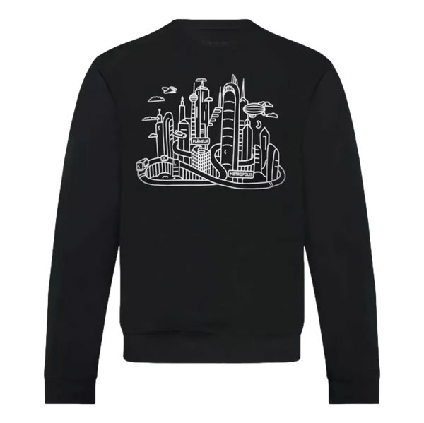 FLANEUR M SWEATER Flaneur Metropolis Sweater Zwart - Match Laren