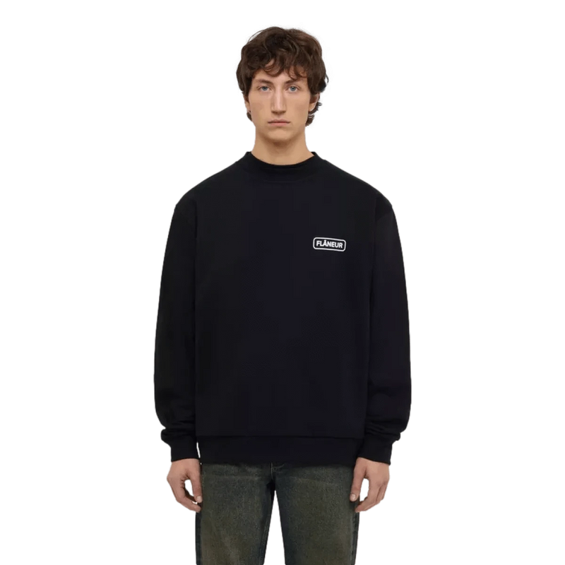 FLANEUR M SWEATER Flaneur Metropolis Sweater Zwart - Match Laren