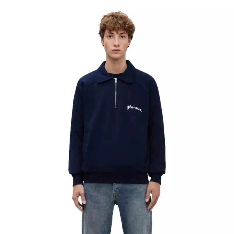 FLANEUR Flaneur Signature Raglan Half Zip Donekrblauw - Match Laren