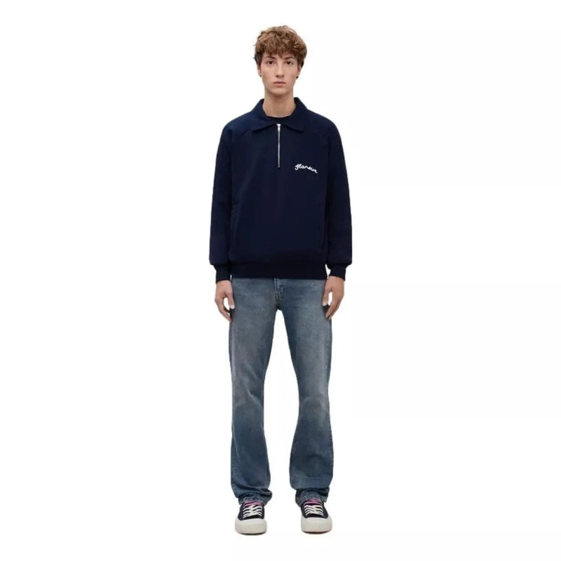 FLANEUR Flaneur Signature Raglan Half Zip Donekrblauw - Match Laren