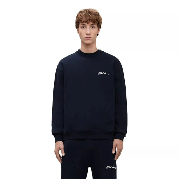 FLANEUR M SWEATER Flaneur Signature Sweater Donkerblauw - Match Laren