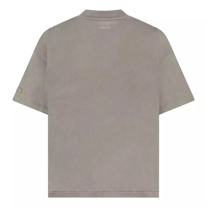 FLANEUR M T-SHIRT Flaneur Atelier T-shirt Met Rubberen Patch Grijs - Match Laren