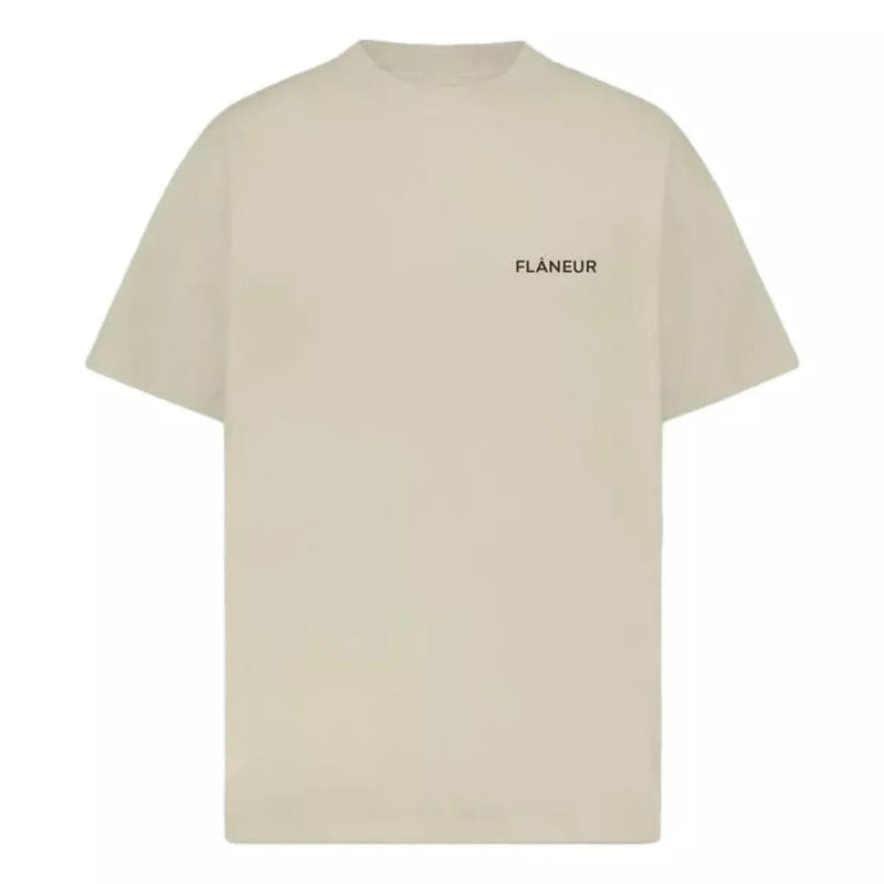 FLANEUR M T-SHIRT Flaneur Logo T-Shirt Beige - Match Laren