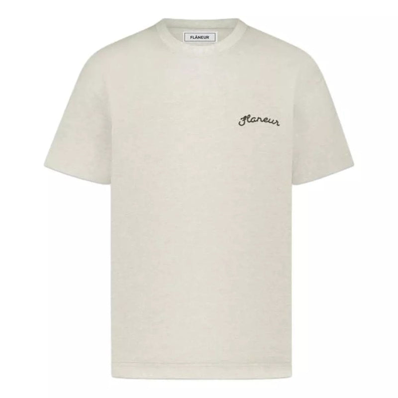 FLANEUR M T-SHIRT Flaneur Signature T-shirt Heather Koel Grijs - Match Laren