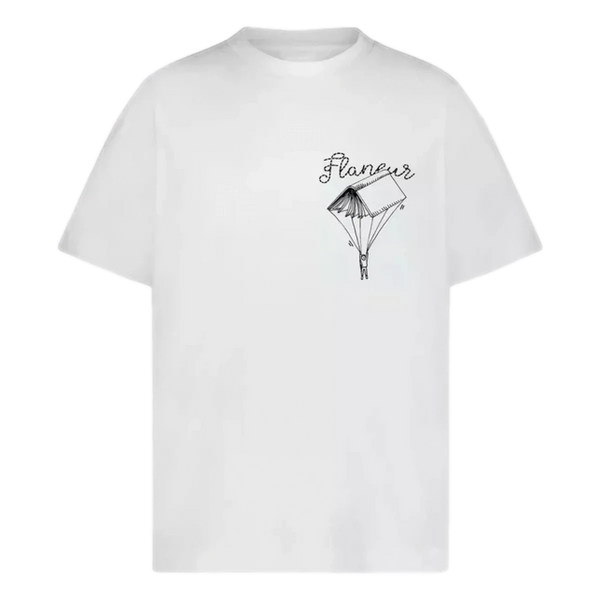 FLANEUR M T-SHIRT XS / WIT COMBI Flaneur T-Shirt One For The Books Wit - Match Laren