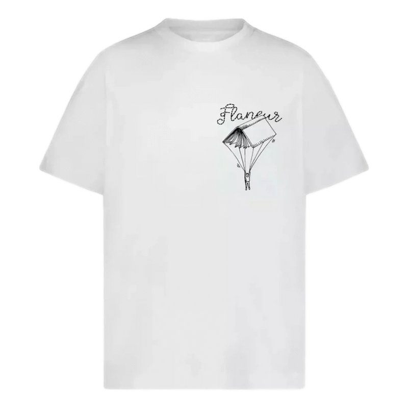 FLANEUR M T-SHIRT XS / WIT COMBI Flaneur T-Shirt One For The Books Wit - Match Laren