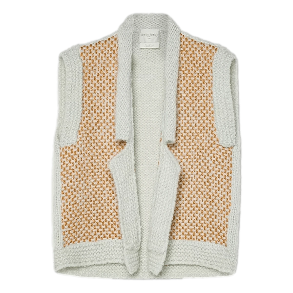 FORTE_FORTE M GILET 1 / GOUD COMBI Forte Forte Gilet Van Natté Tweed Goud - Sisera