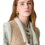 FORTE_FORTE M GILET Forte Forte Gilet Van Natté Tweed Goud - Sisera