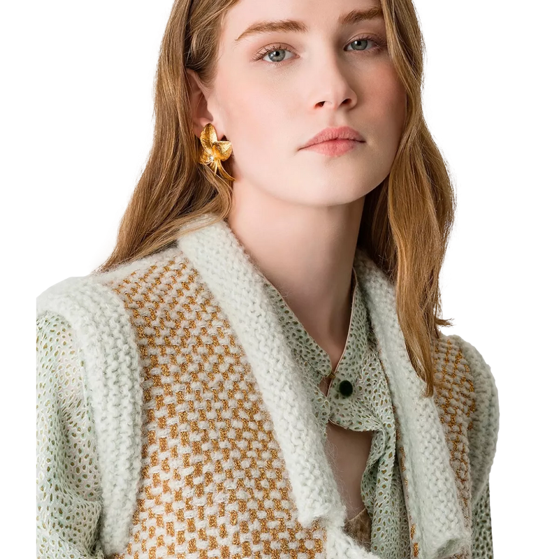 FORTE_FORTE Forte Forte Gilet Van Natté Tweed Goud - Sisera