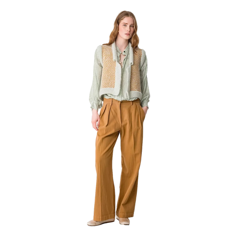 FORTE_FORTE Forte Forte Gilet Van Natté Tweed Goud - Sisera
