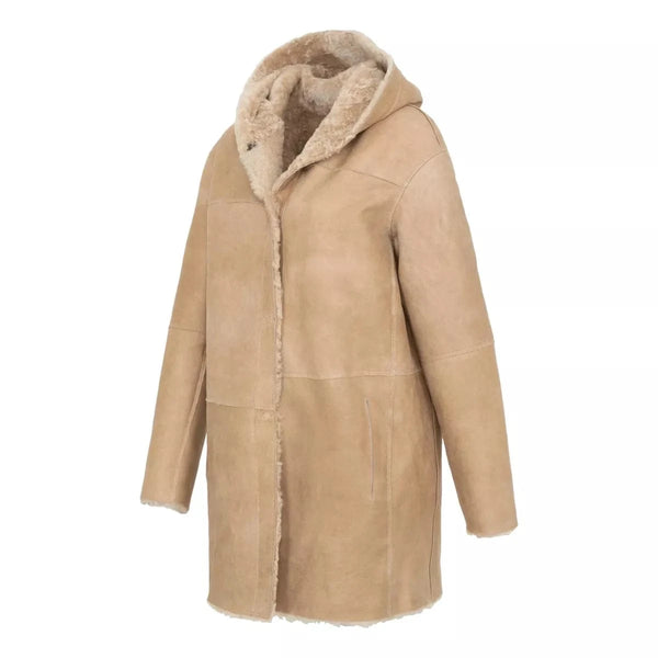 FRAUENSCHUH M JAS 2 / CAMEL FRAUENSCHUH Lambskin cape with hood Olivera-LL - Match Laren