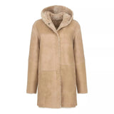 FRAUENSCHUH M JAS 2 / CAMEL FRAUENSCHUH Lambskin cape with hood Olivera-LL - Match Laren