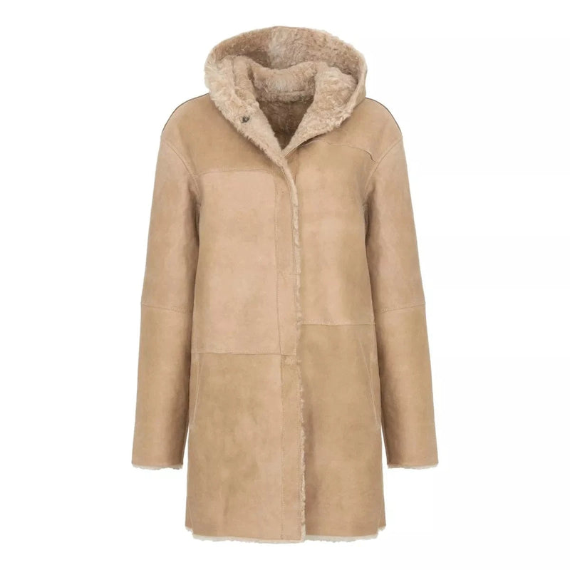 FRAUENSCHUH M JAS 2 / CAMEL FRAUENSCHUH Lambskin cape with hood Olivera-LL - Match Laren