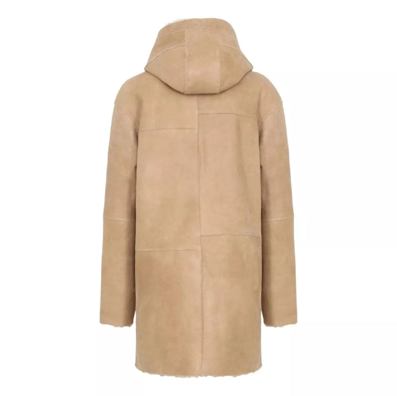 FRAUENSCHUH M JAS 2 / CAMEL FRAUENSCHUH Lambskin cape with hood Olivera-LL - Match Laren