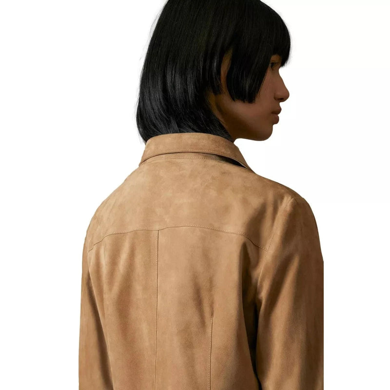 FRAUENSCHUH M SHIRT Frauenschuh Leren Overhemd Fanny Dames Camel - Match Laren