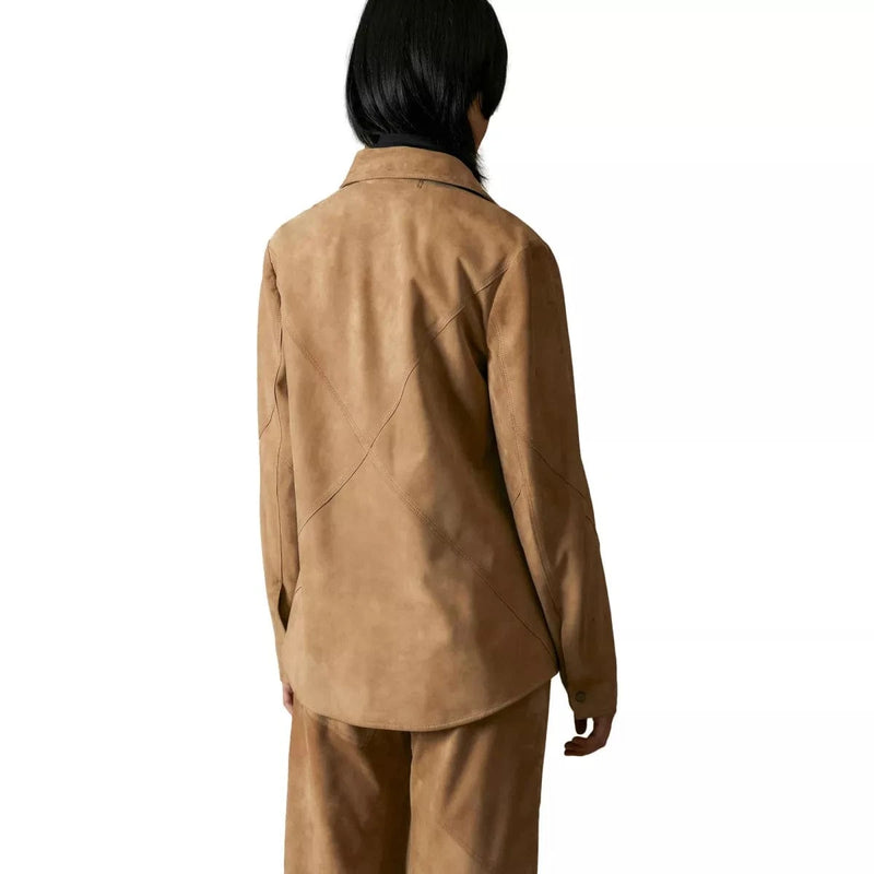 FRAUENSCHUH M SHIRT Frauenschuh Leren Overhemd Fanny Dames Camel - Match Laren