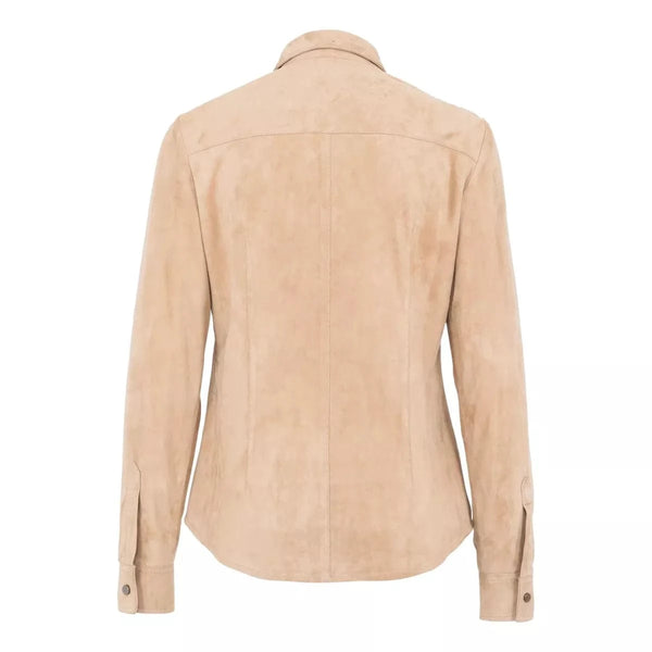 FRAUENSCHUH M SHIRT Frauenschuh Leren Overhemd Fanny Dames Camel - Match Laren