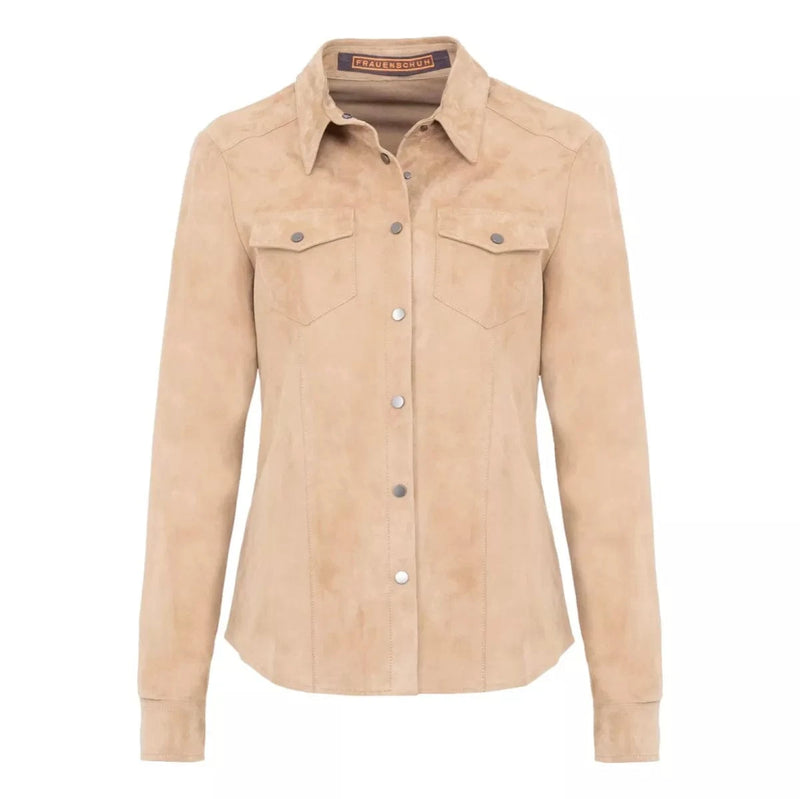FRAUENSCHUH M SHIRT Frauenschuh Leren Overhemd Fanny Dames Camel - Match Laren