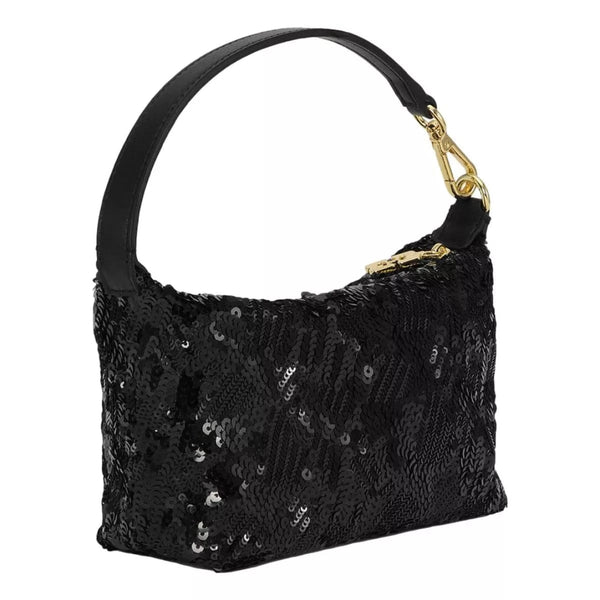 GANNI M TAS ONE / ZWART GANNI Small Butterfly Pouch Sequin Bag Black - Sisera Laren