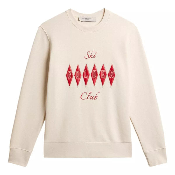 GOLDEN GOOSE M SWEATER Golden Goose Crew-Neck Sweatshirt Met Geborduurde Letters Off White - Match Laren