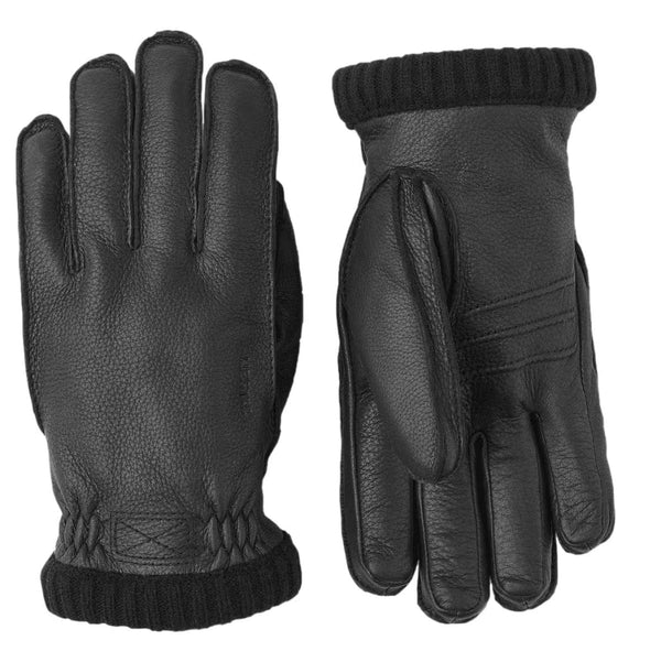 HESTRA M HANDSCHOENEN HESTRA Deerskin Primaloft Rib Gloves Black - Match Laren