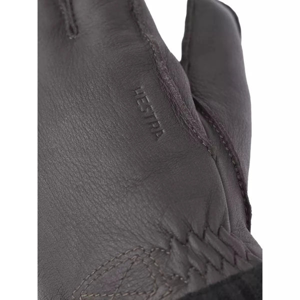 HESTRA HESTRA Deerskin Primaloft Rib Gloves Dark Brown - Match Laren