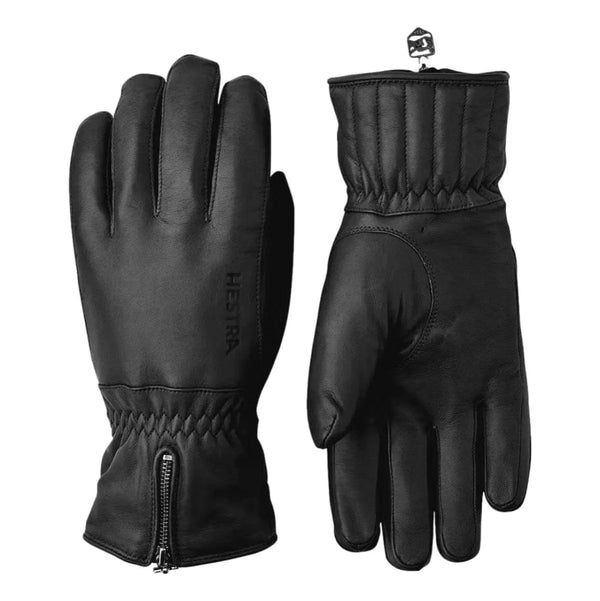 HESTRA HESTRA Leather Swisswool Classic 5-finger Black - Match Laren