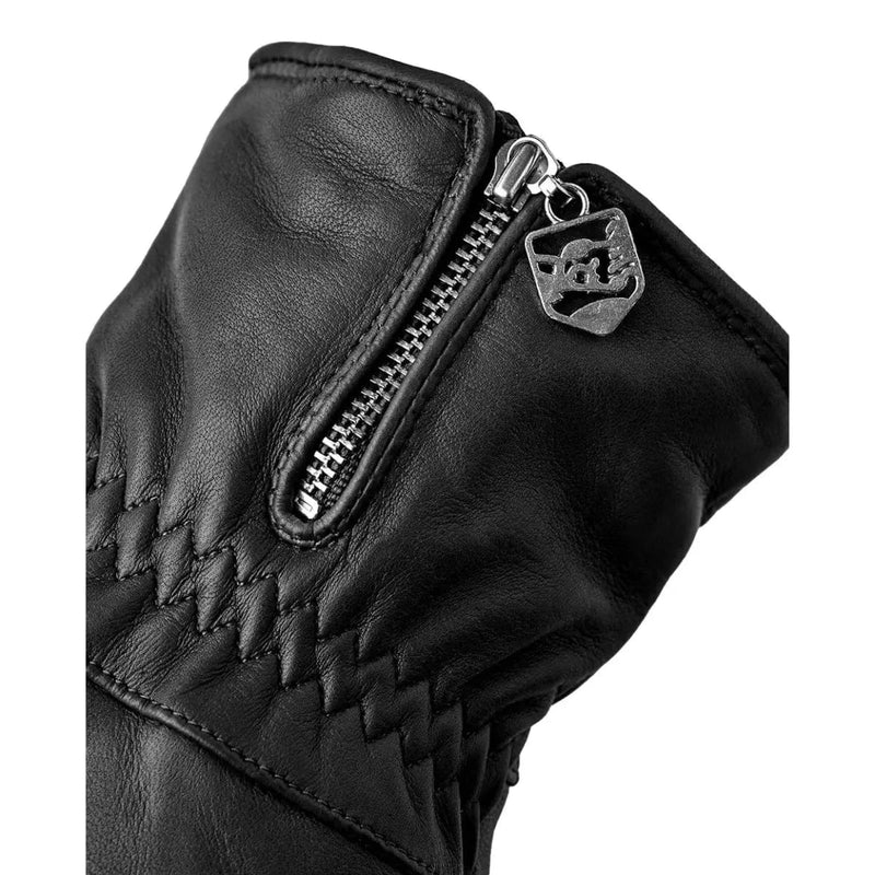 HESTRA SKI HANDSCHOEN 7 / ZWART HESTRA Leather Swisswool Classic 5-finger Black - Match Laren