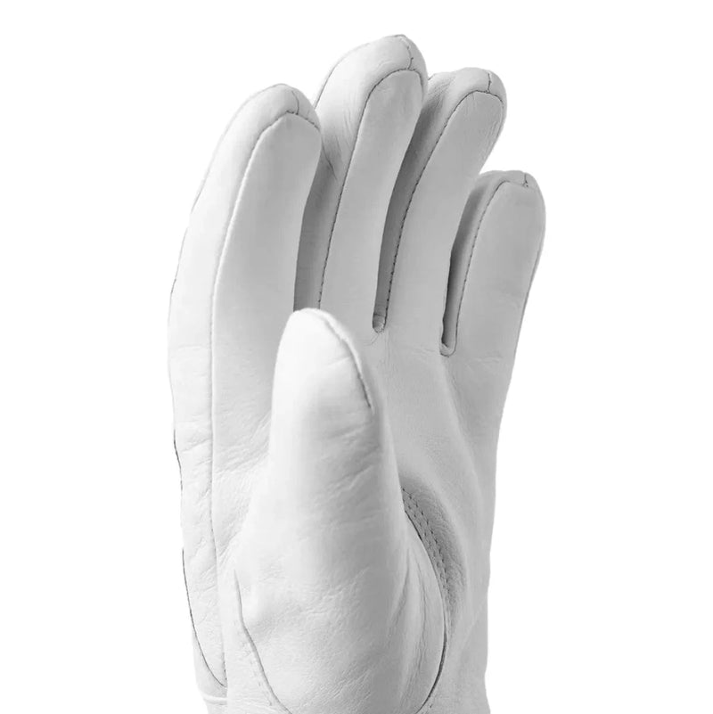 HESTRA SKI HANDSCHOEN 8 / WIT HESTRA Leather Swisswool Classic 5-finger Gloves White - Match Laren