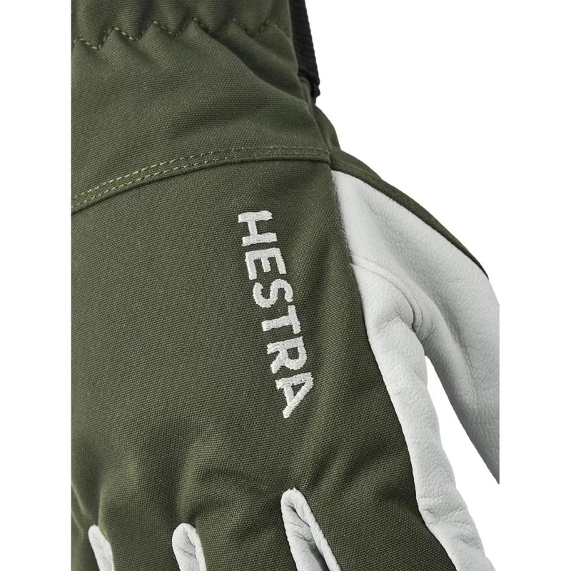 HESTRA SKI HANDSCHOEN 9 / ARMY HESTRA Army Leather Heli 5-finger Skihandschoenen Army - Match Laren
