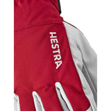 HESTRA SKI HANDSCHOEN HESTRA Army Leather Heli 5-finger Skihandschoenen Rood - Match Laren