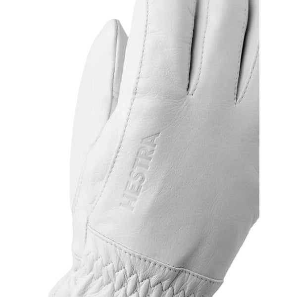 HESTRA HESTRA Leather Swisswool Classic 5-finger Gloves White - Match Laren