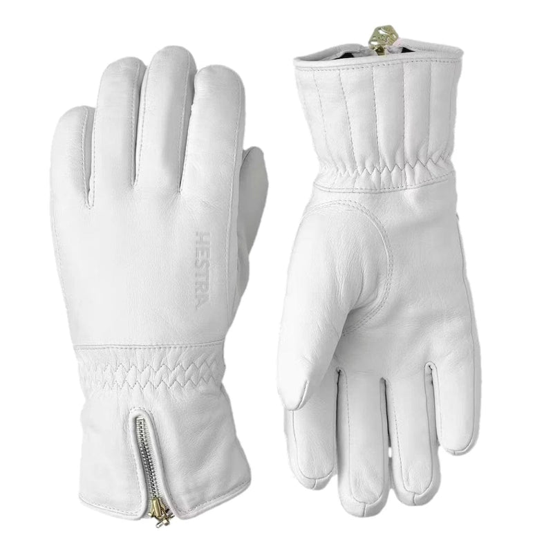 HESTRA SKI HANDSCHOEN HESTRA Leather Swisswool Classic 5-finger Gloves White - Match Laren