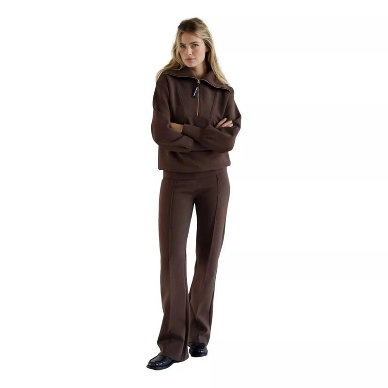 HOUSE OF GRAVITY SP SWEATER House Of Gravity Turtleneck Zip Trui Cacaobruin - Match Laren