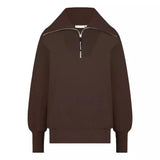 HOUSE OF GRAVITY SP SWEATER XS / BRUIN House Of Gravity Turtleneck Zip Trui Cacaobruin - Match Laren