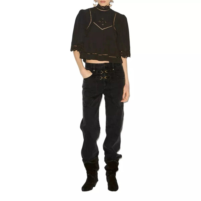 ISABEL MARANT M TOP Isabel Maranty Frany Top Zwart - Sisera Laren