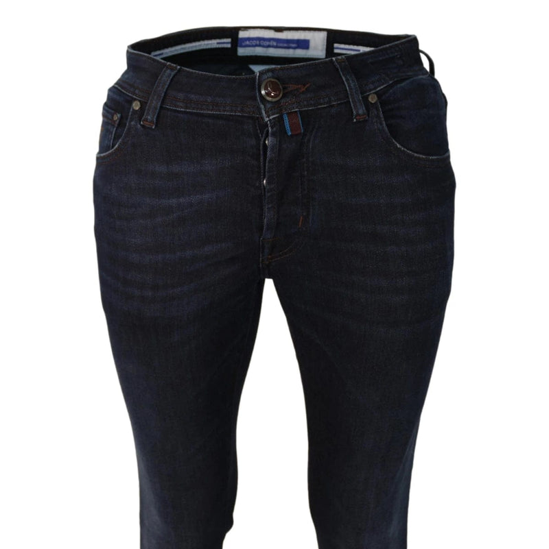 JACOB COHEN JEANS BROEK 37 / DONKER DENIM JACOB COHEN - Slim fit dark washed 5 pocket jeans - Match Laren