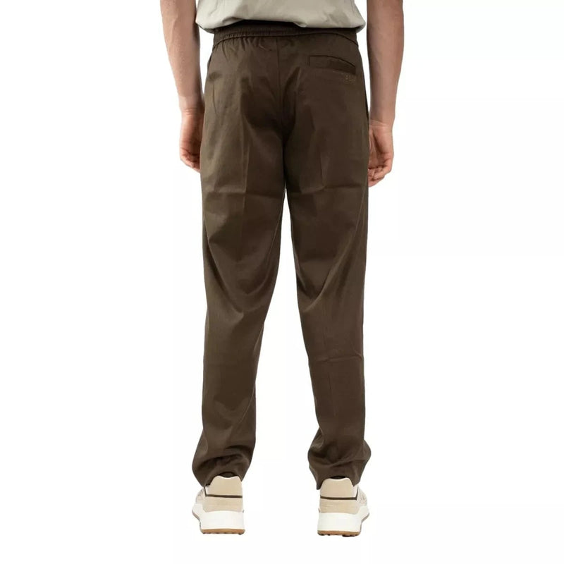 OLAF M BROEK Olaf Slim Elasticated Trousers Brown  - Match Laren