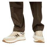 OLAF M BROEK Olaf Slim Elasticated Trousers Brown  - Match Laren