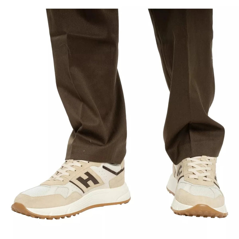 OLAF M BROEK Olaf Slim Elasticated Trousers Brown  - Match Laren